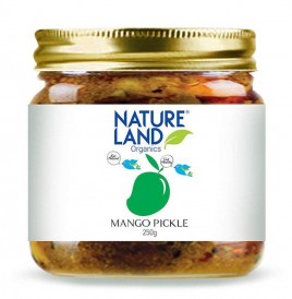 Natureland Organics Mango Pickle   Glass Jar  250 grams